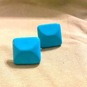 Blue vintage clip on earrings